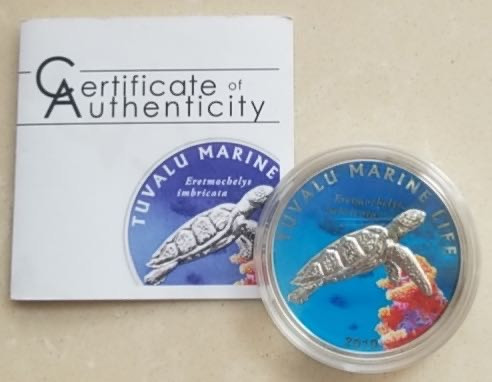 【币观天下】第120期钱币拍卖～ 图瓦卢2010年海龟彩色银币