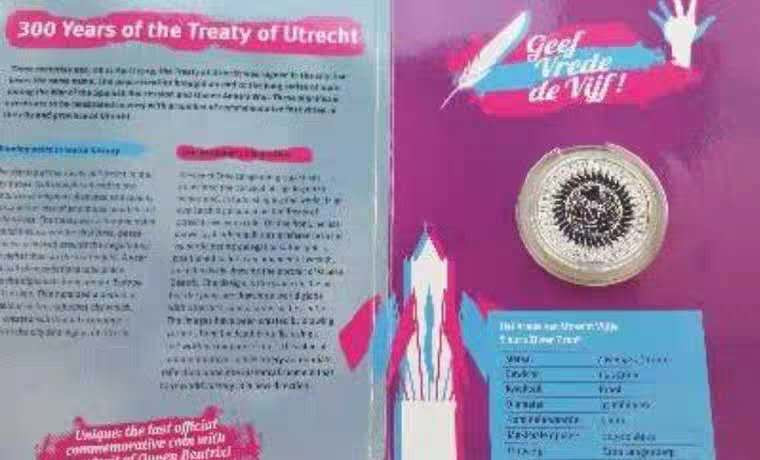 【币观天下】第120期钱币拍卖～ 获奖币荷兰2013年乌特勒支条约300年精制银币 