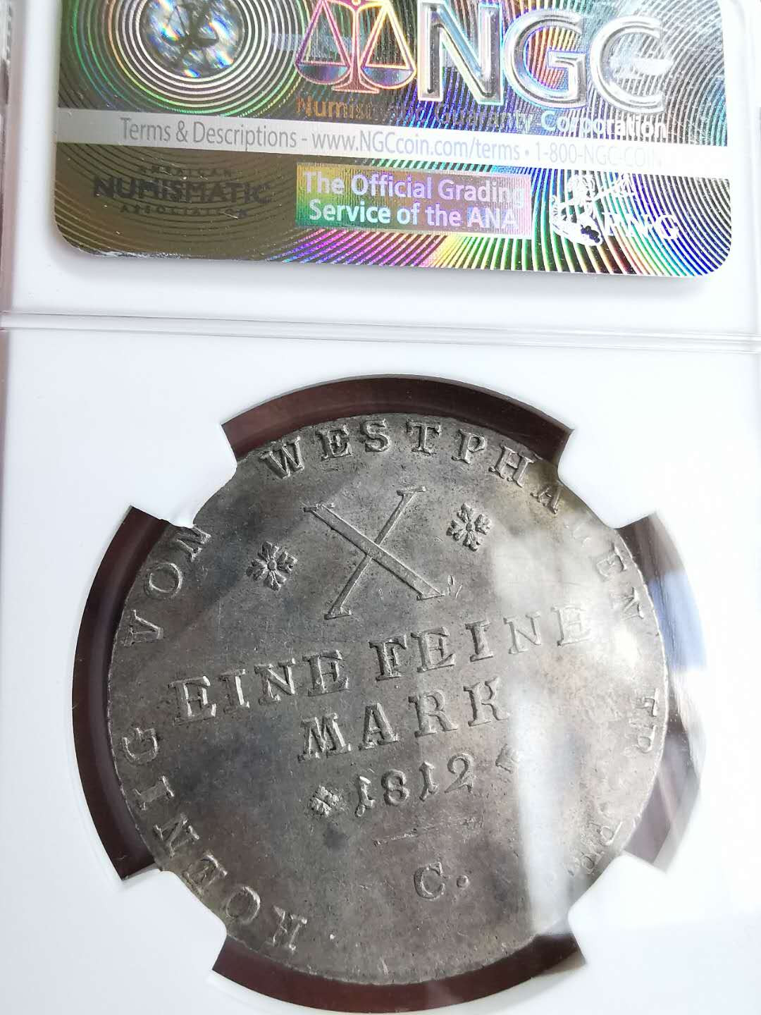 凡希社世界钱币微拍第一百三十一期 稀！1812威斯特伐利亚热罗姆拿破仑泰勒大银NGC-MS62