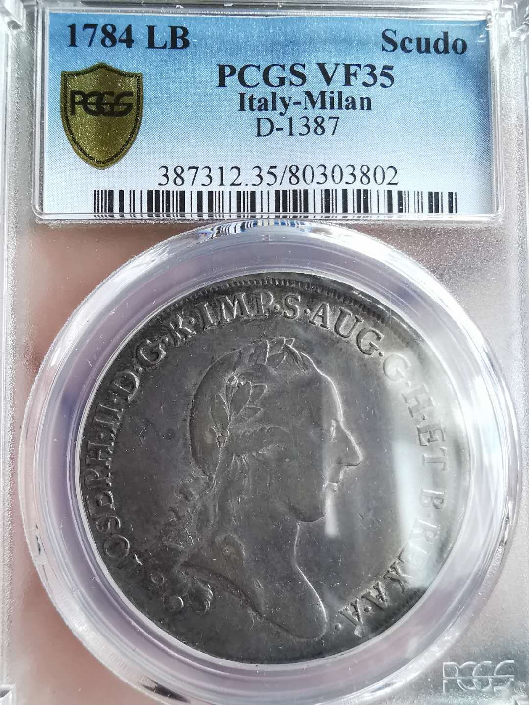 凡希社世界钱币微拍第一百三十一期 1784意大利米兰SCUDO大银PCGS-VF35