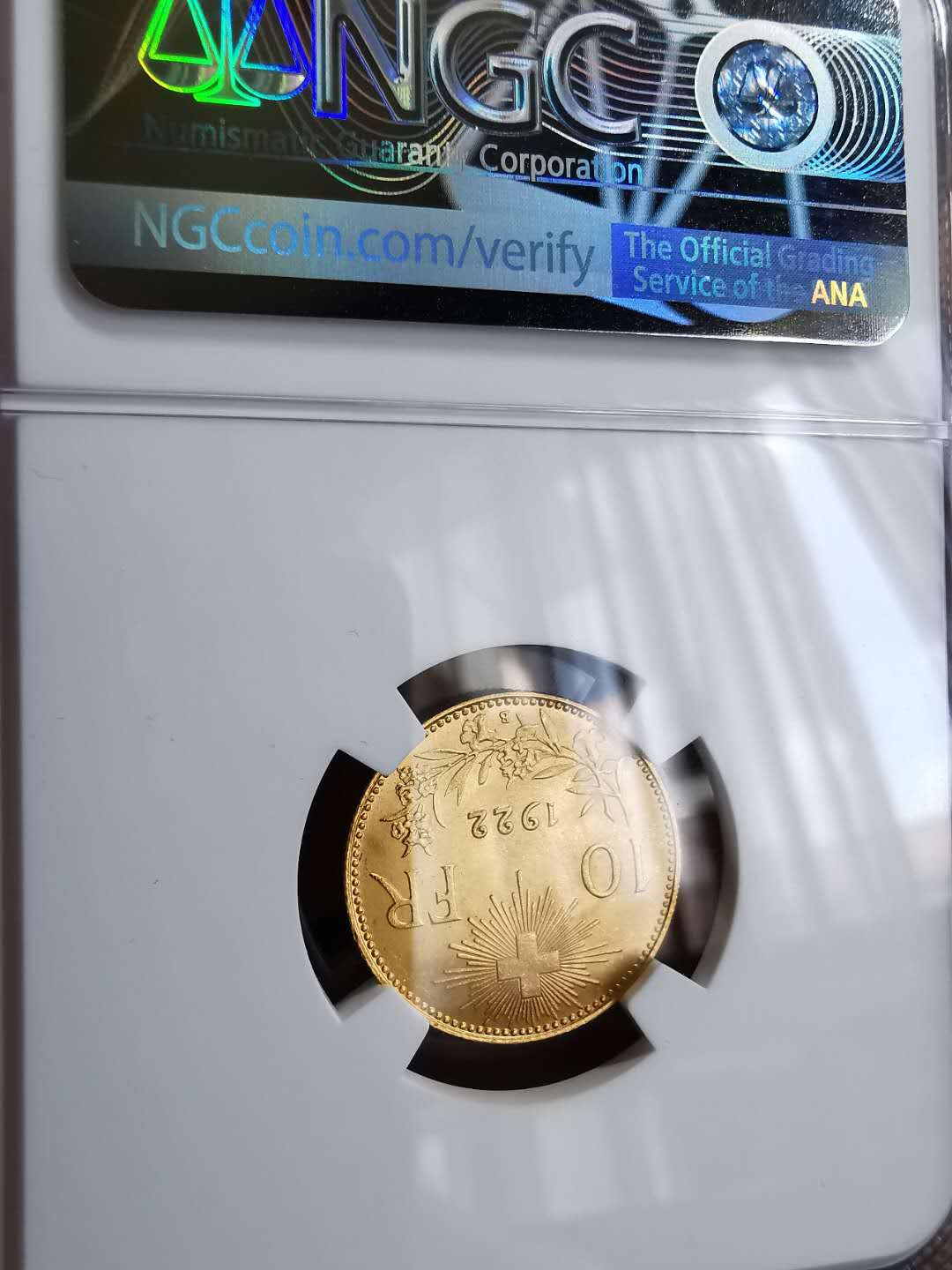 凡希社世界钱币微拍第一百三十一期 1922瑞士10法郎金币NGC-MS65+