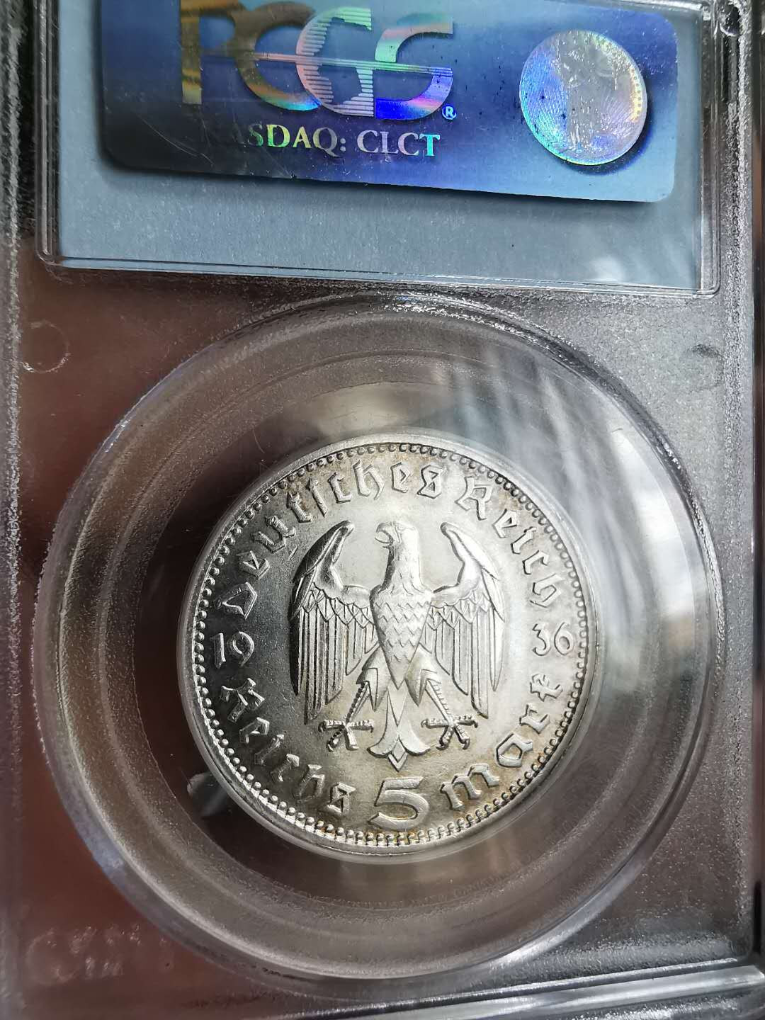 凡希社世界钱币微拍第一百三十一期 1936第三帝国兴登堡5马克PCGS-MS63