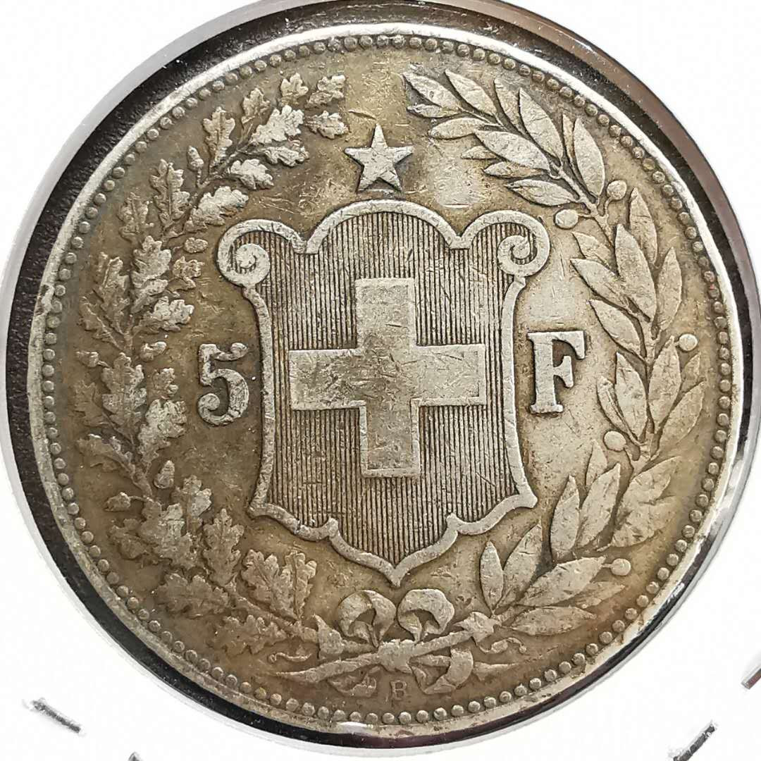 凡希社世界钱币微拍第一百三十一期 1889瑞士5法郎XF