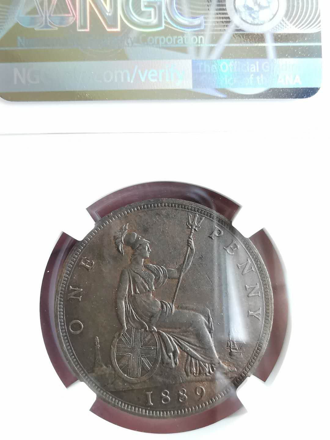 凡希社世界钱币微拍第一百三十一期 1889英国小维便士NGC-AU55