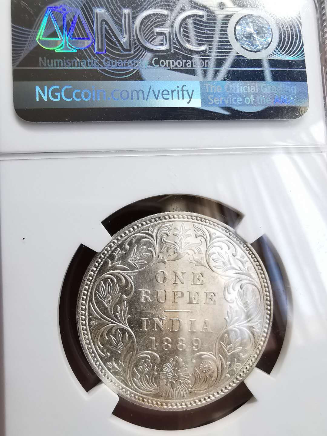 凡希社世界钱币微拍第一百三十一期 1889B英属印度小维卢比NGC-MS62