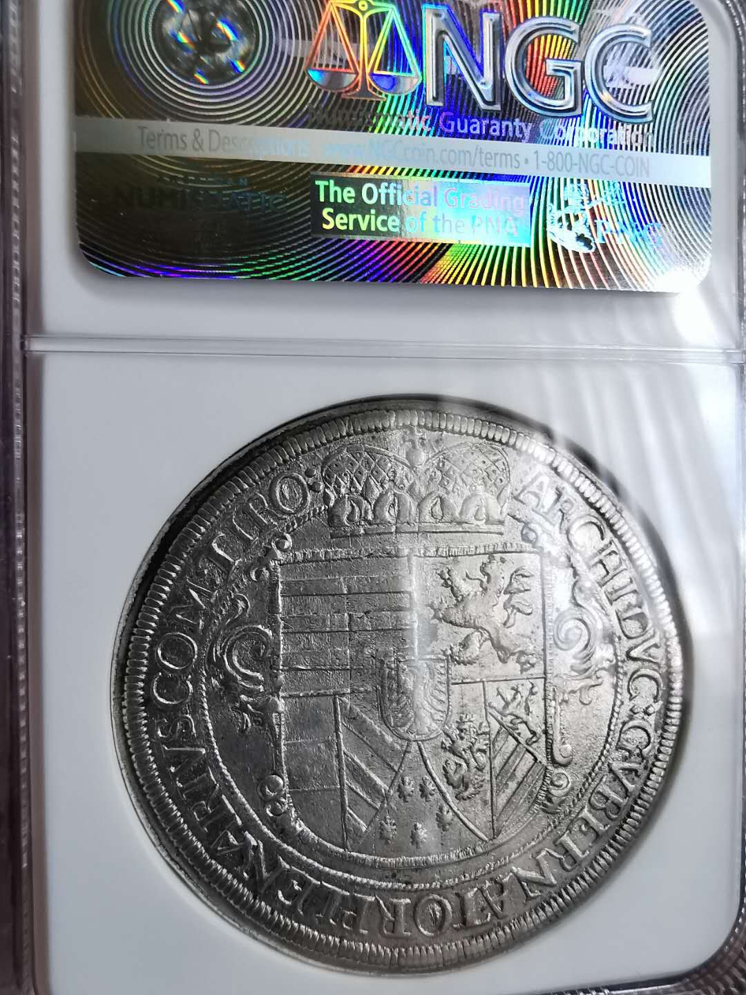 凡希社世界钱币微拍第一百三十一期 荐！1621奥地利泰勒大银NGC-AU58微带底光！