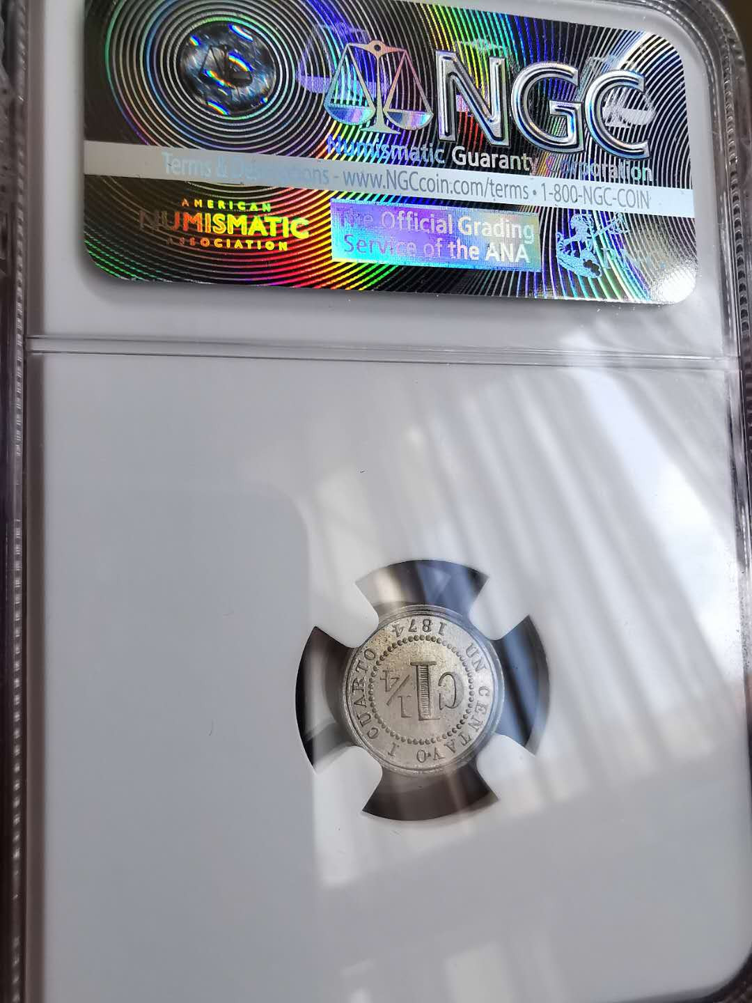 凡希社世界钱币微拍第一百三十一期 稀！1874哥伦比亚1.25分NGC-MS66顶级品！