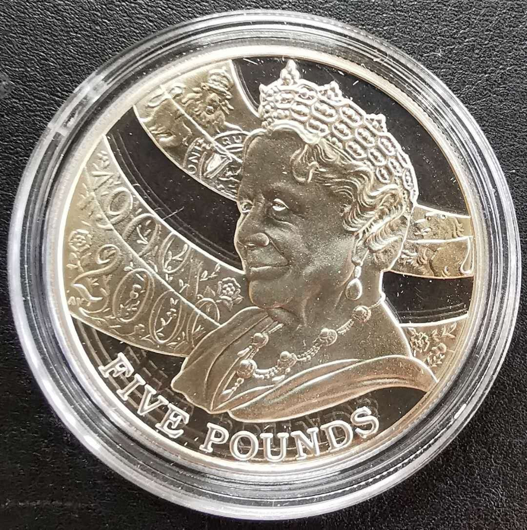 凡希社世界钱币微拍第一百三十一期 2000奥尔德尼5镑皇太后纪念大银