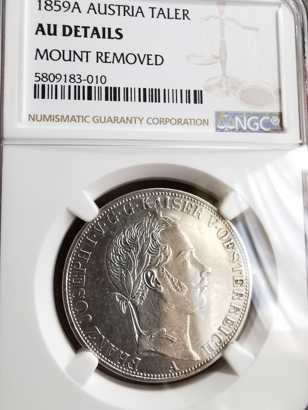 凡希社世界钱币微拍第一百三十一期 1859奥地利双头鹰泰勒NGC-AUD