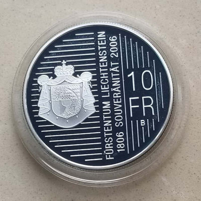 【随心拍&Getcoins】钱币拍卖第六十六期～ 列支敦士登2006年10法郎纪念银币，1盎司精制全品。