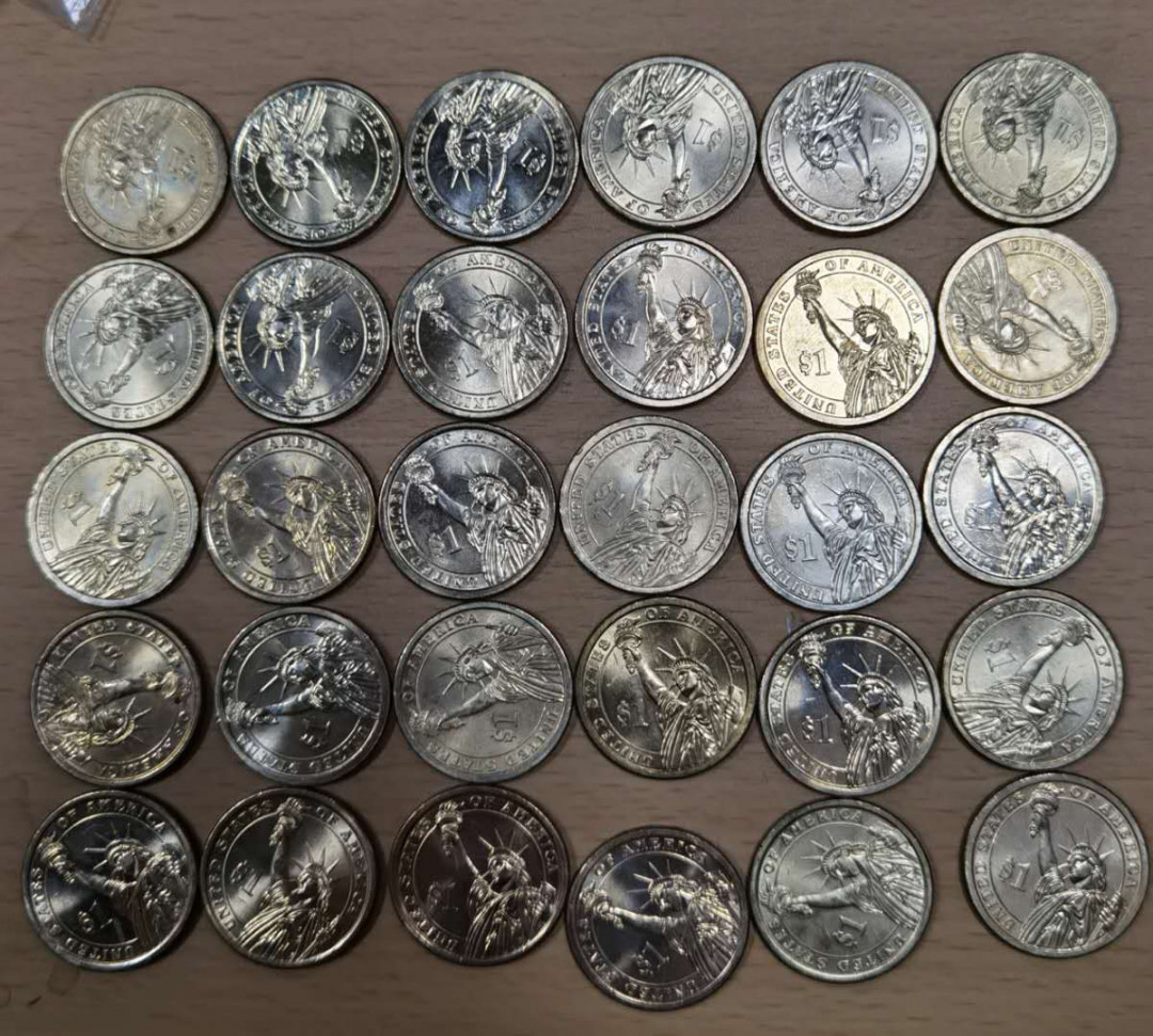 北京马甸外币专卖微拍第二十二期，非贵金属纪念币，流通币专场。陆续上新，欢迎关注陆续上新 美国总统纪念币30枚不重样，品相如图