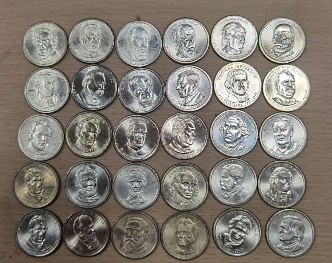 北京马甸外币专卖微拍第二十二期，非贵金属纪念币，流通币专场。陆续上新，欢迎关注陆续上新 美国总统纪念币30枚不重样，品相如图
