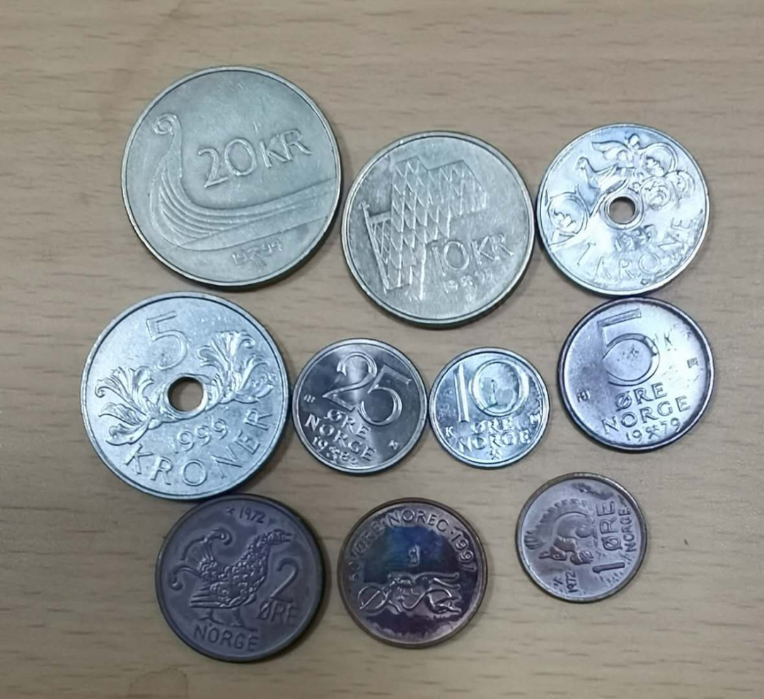 北京马甸外币专卖微拍第二十二期，非贵金属纪念币，流通币专场。陆续上新，欢迎关注陆续上新 挪威流通币10枚/套，品相如图