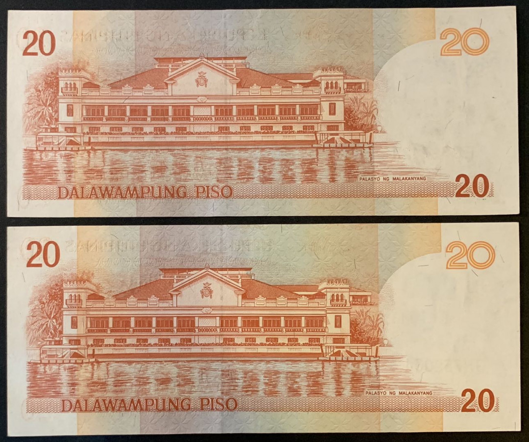 紫瑗钱币——微拍第102期—纸币场 菲律宾 2008年 20比索 2枚一组 UNC （P-182）