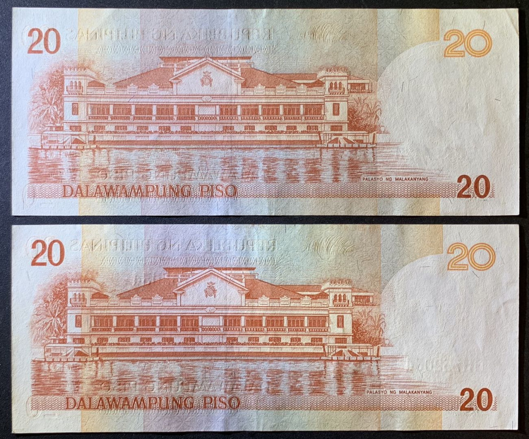 紫瑗钱币——微拍第102期—纸币场 菲律宾 2008年 20比索 2枚一组 UNC （P-182）