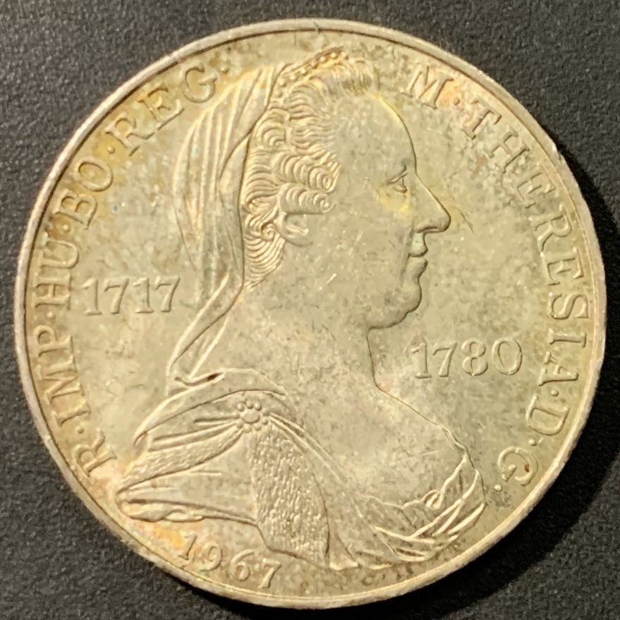 紫瑗钱币——微拍第103期 奥地利 1967年 玛丽亚·特蕾莎皇后诞辰250周年 25先令 13克 0.8银