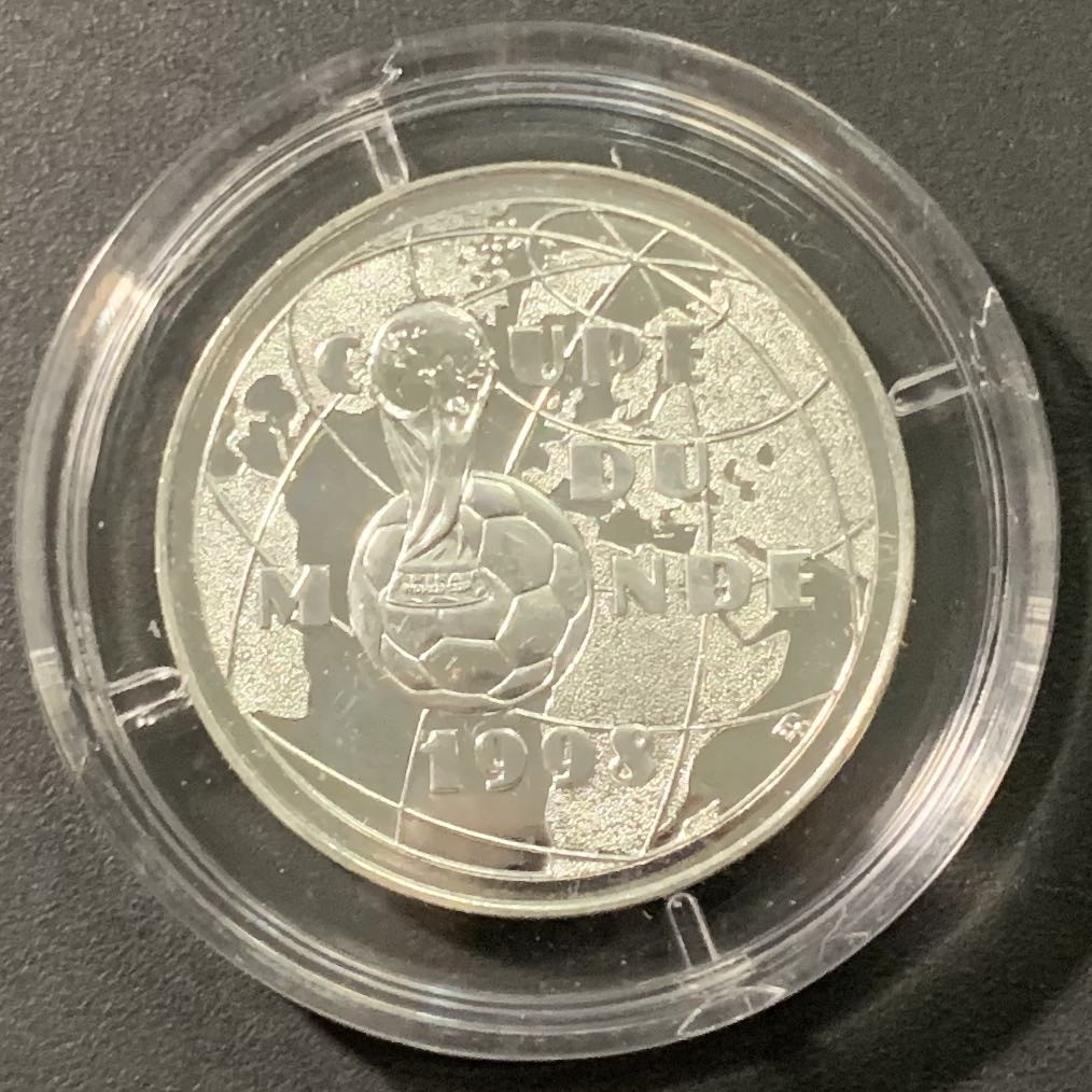 紫瑗钱币——微拍第106期 法国 1997年 世界杯 1法郎 12克 0.9银 UNC 原盒