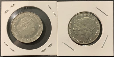 紫瑗钱币——微拍第103期 - 荷兰 1979 1980年 纪念币 2.5盾 2枚一组