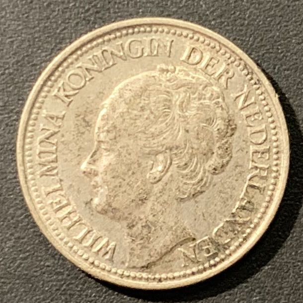 紫瑗钱币——微拍第103期 荷兰 1940年 威廉米娜一世 25分 3.575克 0.64银