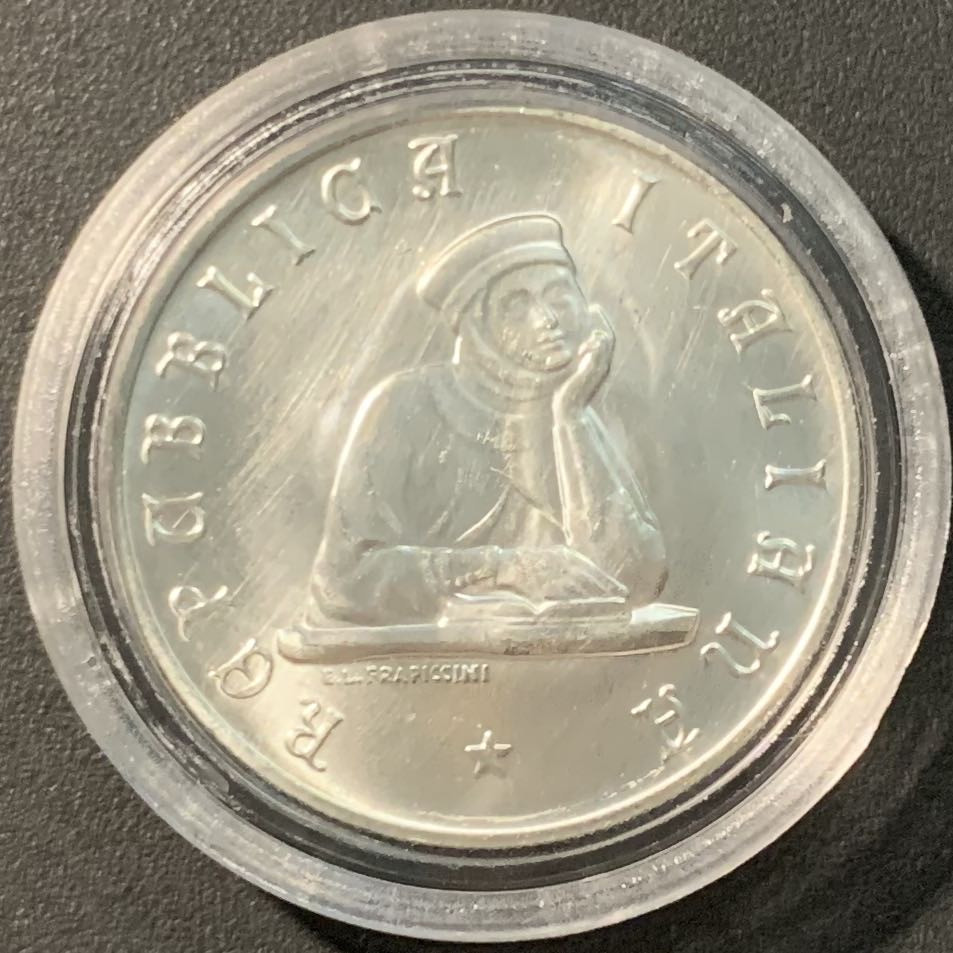 紫瑗钱币——微拍第103期 意大利 1988年 博洛尼亚大学 100里拉 8克 0.835银 UNC