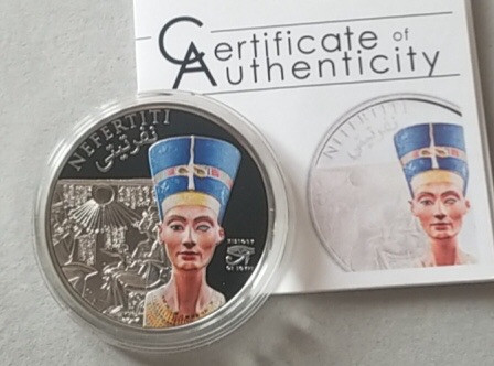 【随心拍&Getcoins】钱币拍卖第六十七期～ 库克2013年古埃及历史奈费尔提蒂彩色纪念银币