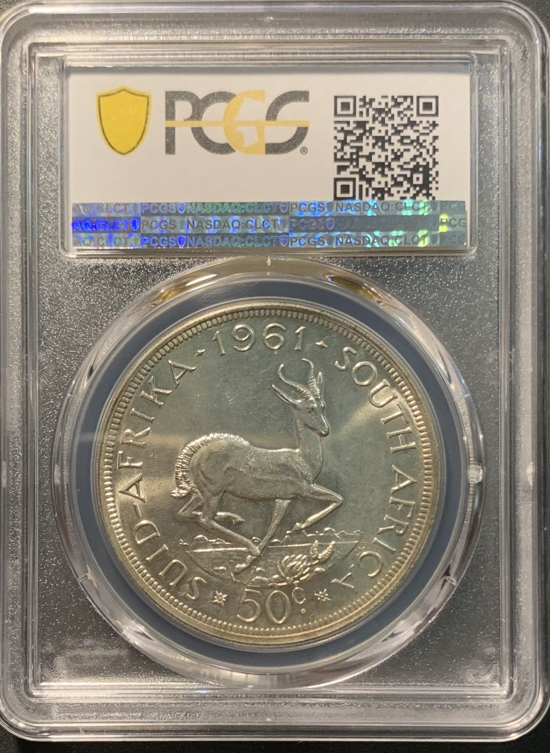 紫瑗钱币——微拍第103期 南非 1961年 总督吕贝克 50分 PCGS MS63