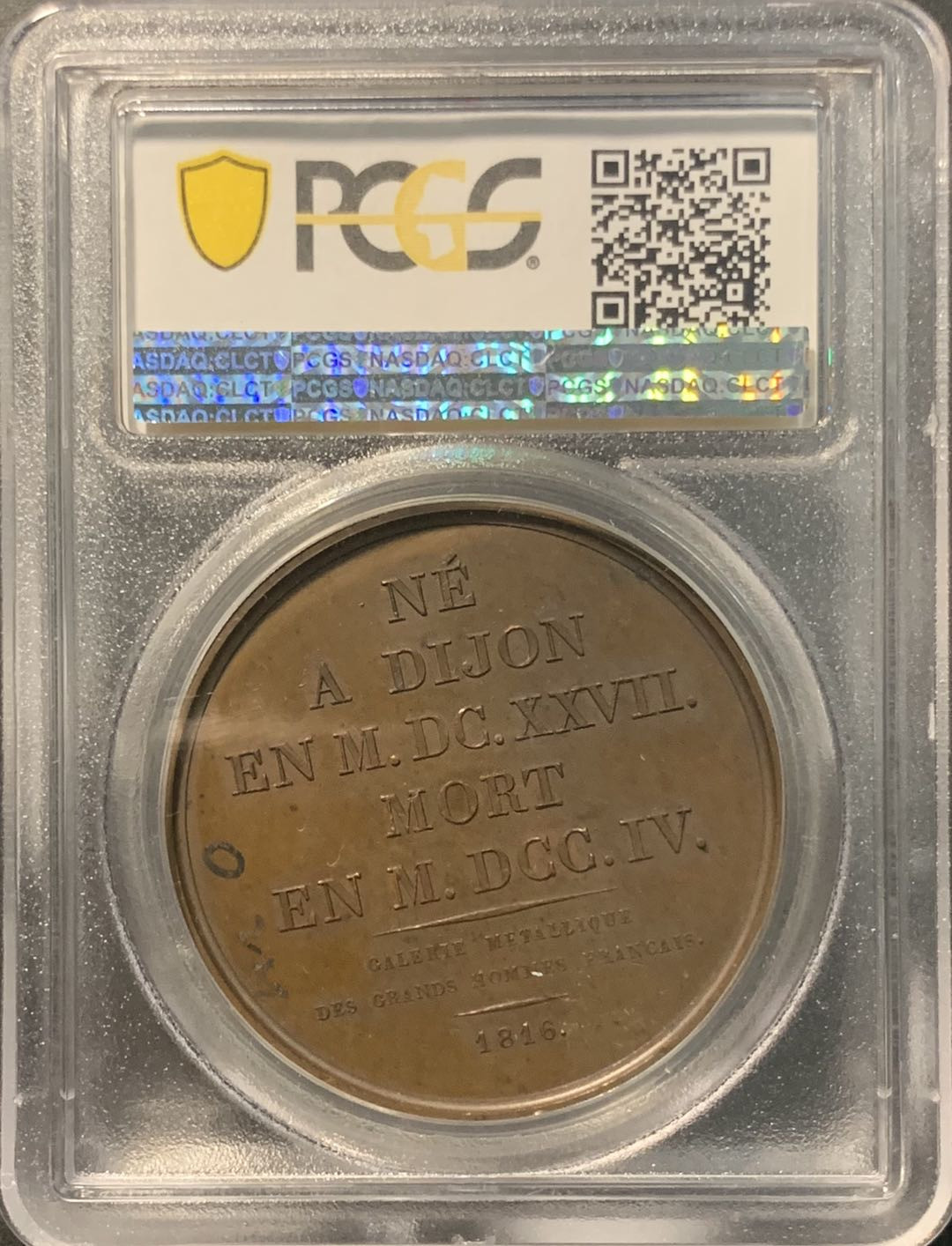 紫瑗钱币——微拍第103期 法国 1816年 贝尼尼博须埃纪念大铜章 PCGS SP63