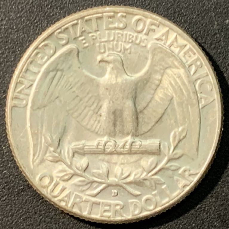 紫瑗钱币——微拍第103期 美国 1964年 华盛顿 25美分 6.25克 0.9银 UNC