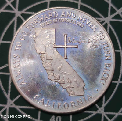 燕姐换藏第三十七拍 1963年发现加利福尼亚250年银章