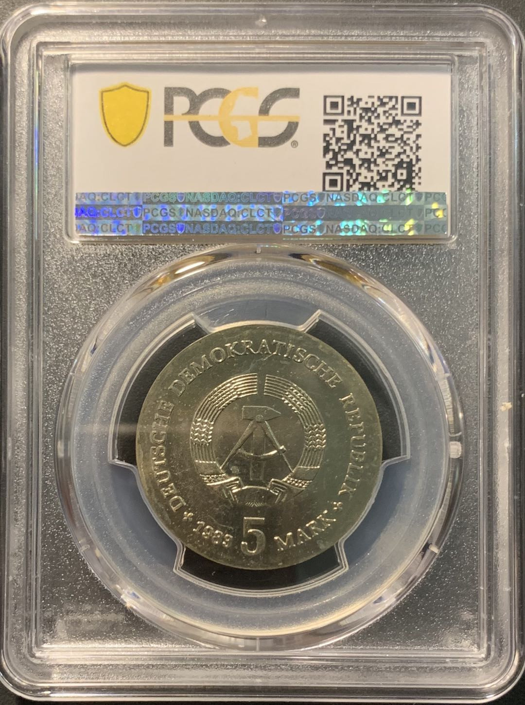 紫瑗钱币——微拍第103期 东德 1983年 普朗克诞辰125周年 5马克 PCGS MS65