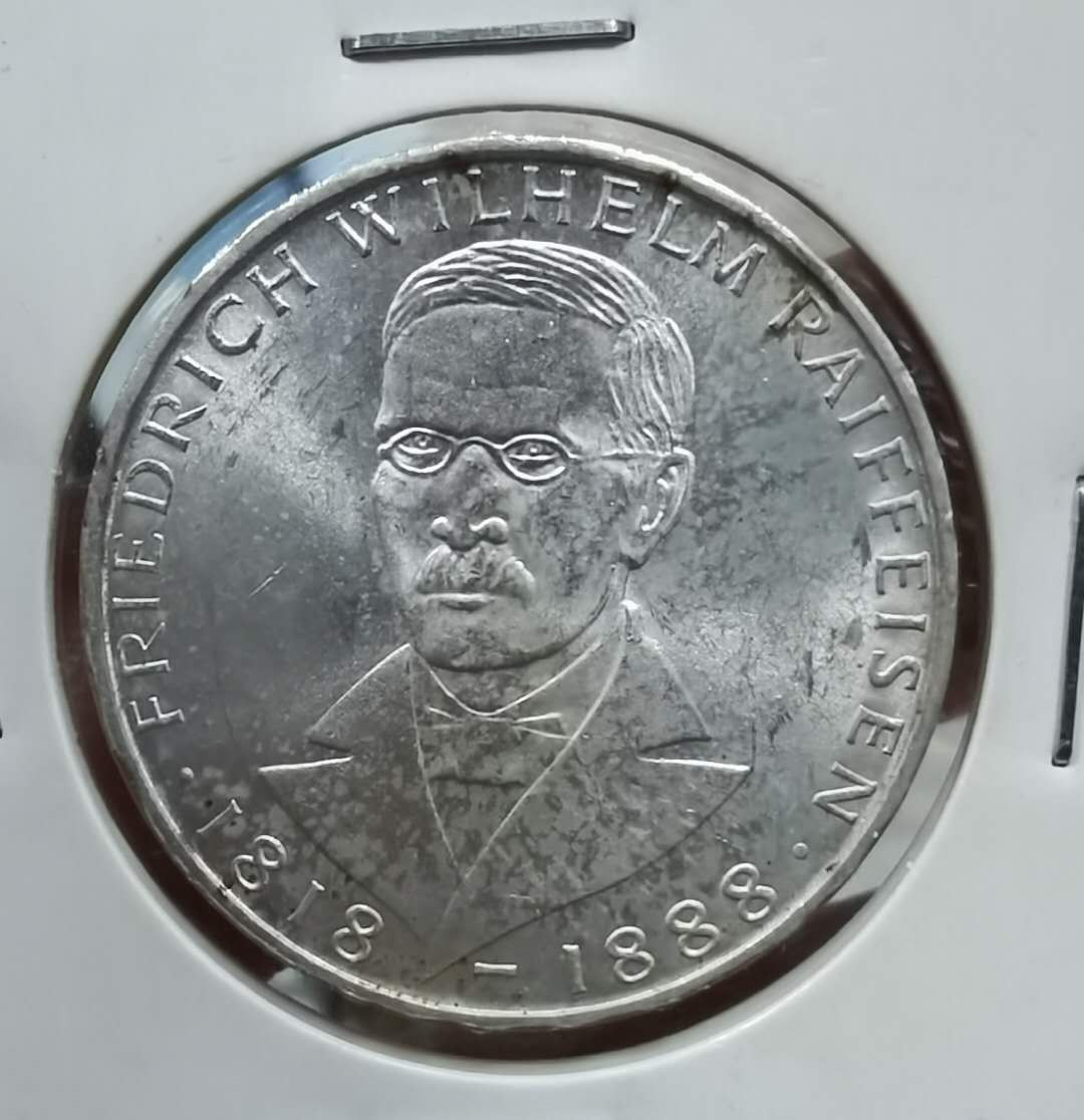 北京马甸外币专卖微拍第二十三期，陆续上新，欢迎关注， 1968年德国5马克纪念银币，重：11.2克，0.625银