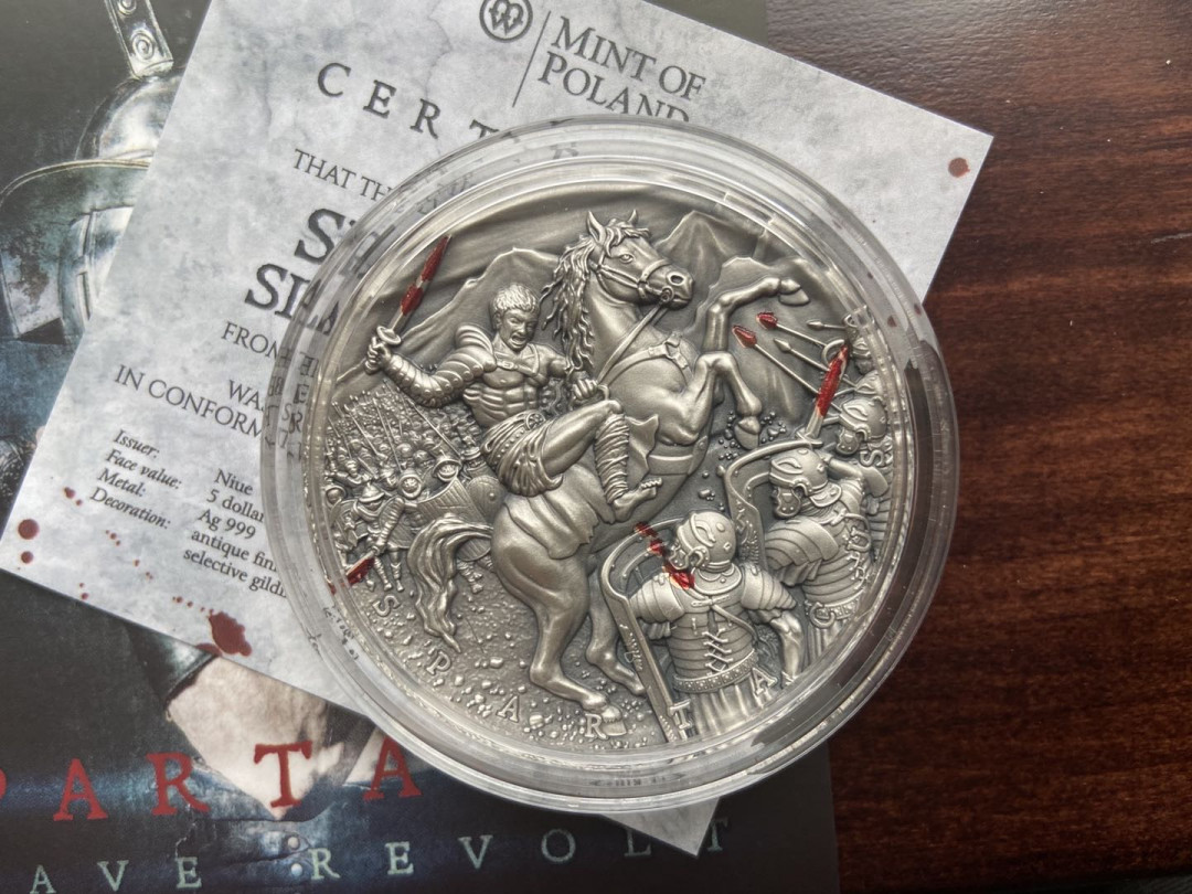 【币观天下】第122期钱币拍卖～ 【纽埃】纽埃高浮雕系列斯巴达克斯银币