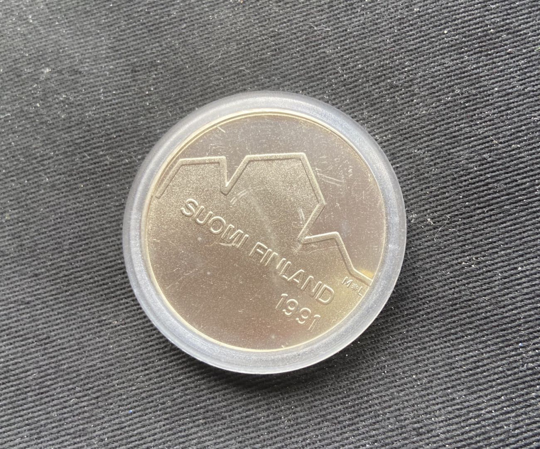 【币观天下】第122期钱币拍卖～ 【芬兰】芬兰1991年100马克纪念银币 赫尔辛基世界冰球锦标赛