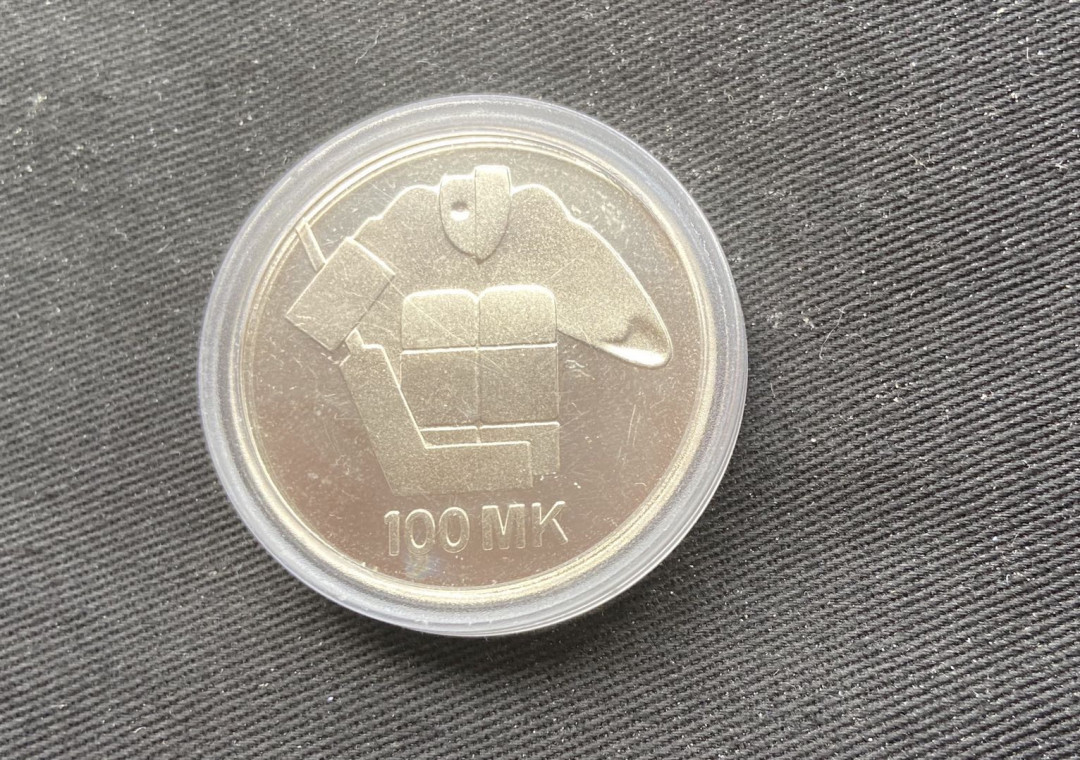 【币观天下】第122期钱币拍卖～ 【芬兰】芬兰1991年100马克纪念银币 赫尔辛基世界冰球锦标赛