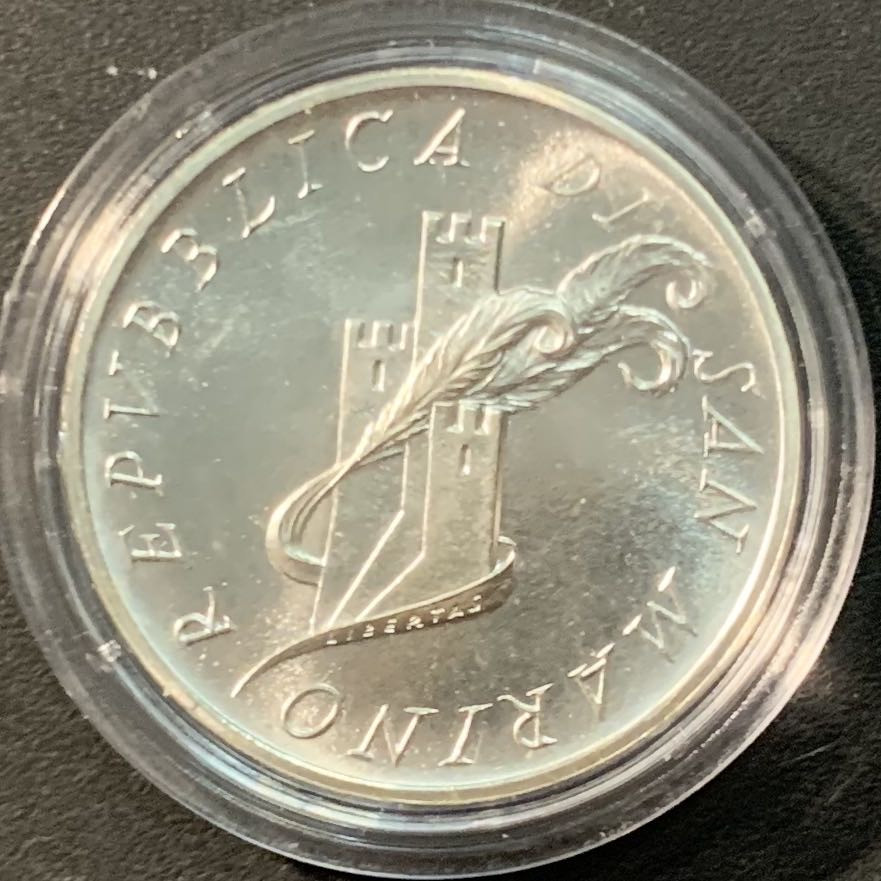 紫瑗钱币——微拍第104期 圣马力诺 1987年 萨格勒布运动会 500里拉 11克 0.835银 UNC