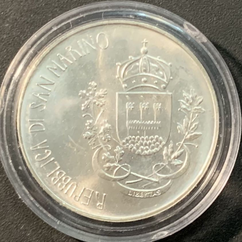 紫瑗钱币——微拍第104期 圣马力诺 1981年 维吉尔生态学院 500里拉 11克 0.835银 UNC