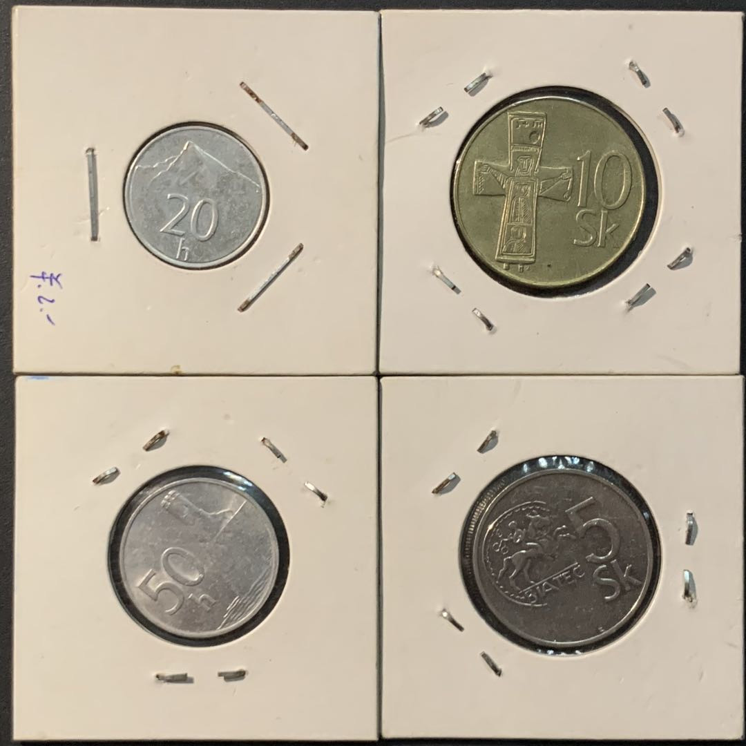 紫瑗钱币——微拍第104期 斯洛伐克 流通币 4枚一组