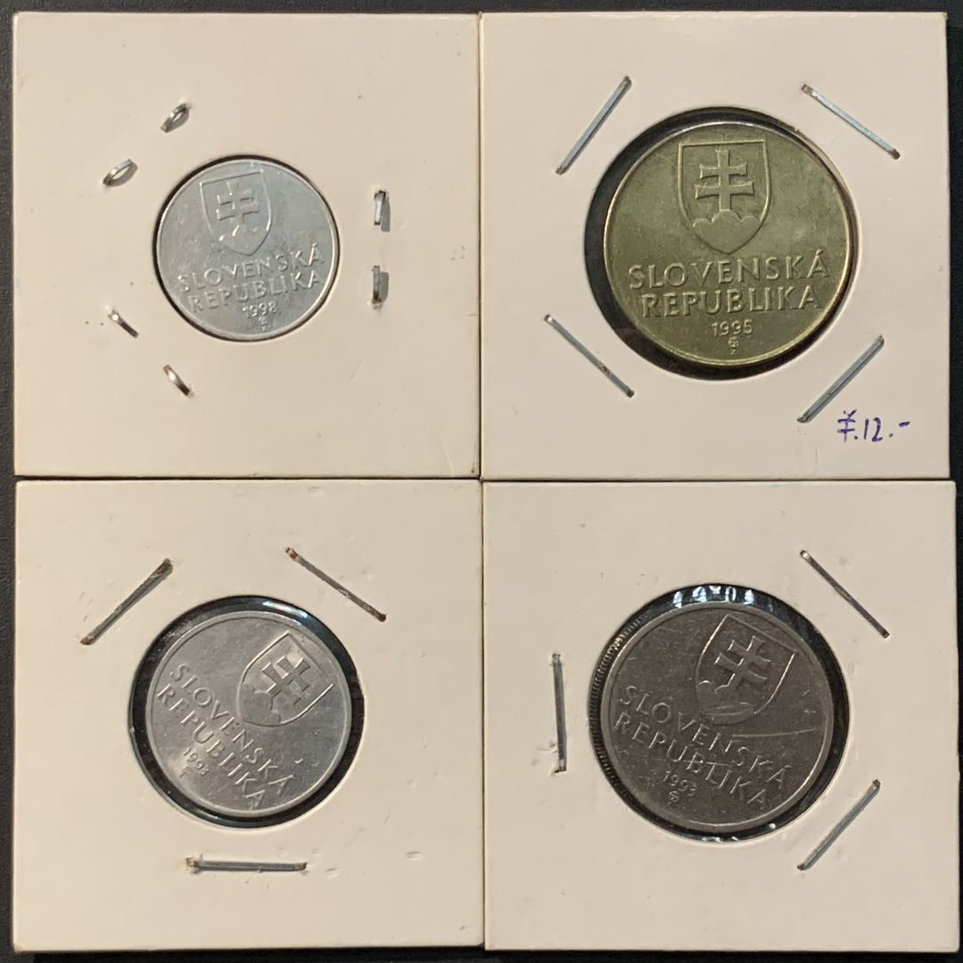 紫瑗钱币——微拍第104期 斯洛伐克 流通币 4枚一组