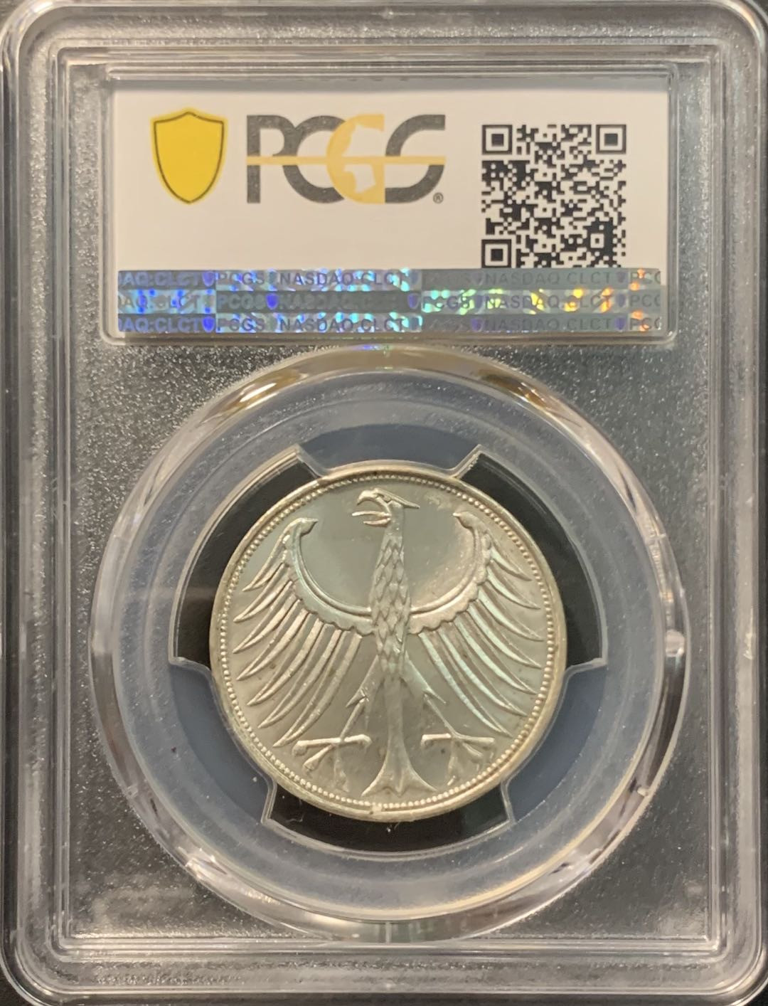 紫瑗钱币——微拍第104期 德国 1970年 J厂 5马克 流通币 11.2克 0.625银 PCGS MS64