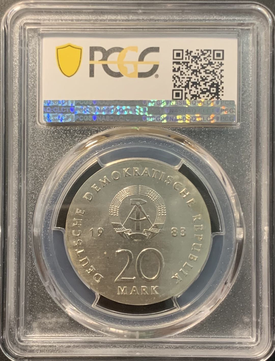 紫瑗钱币——微拍第104期 东德 1983年 路德诞辰500周年 20马克 PCGS MS67