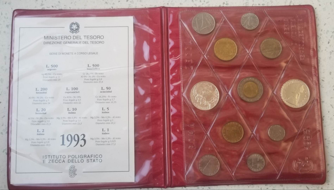 【随心拍&Getcoins】钱币拍卖第六十八期～ 意大利1993年mint set套币