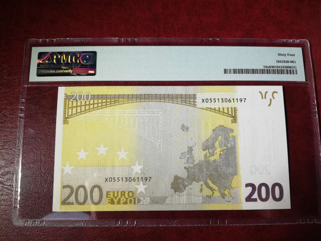 【源晟文化】世界纸币精选拍卖.第1期-- 德国 欧盟 200欧元 PMG64  EPQ 2002年 P-19x
