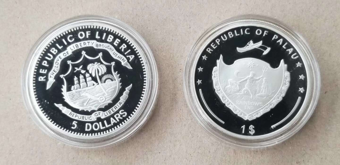 【随心拍&Getcoins】钱币拍卖第六十八期～ 帕劳利比里亚联合发行世界名将纪念币一组26枚