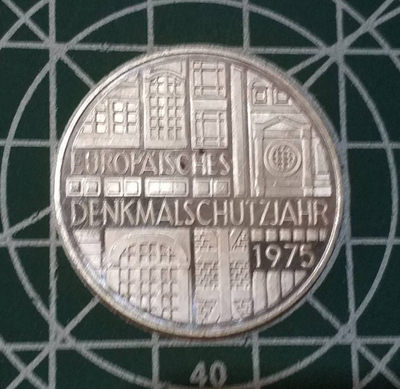 燕姐换藏第三十六拍 - 1975年德国欧洲纪念碑保护年5马克银币