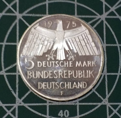 燕姐换藏第三十六拍 1975年德国欧洲纪念碑保护年5马克银币