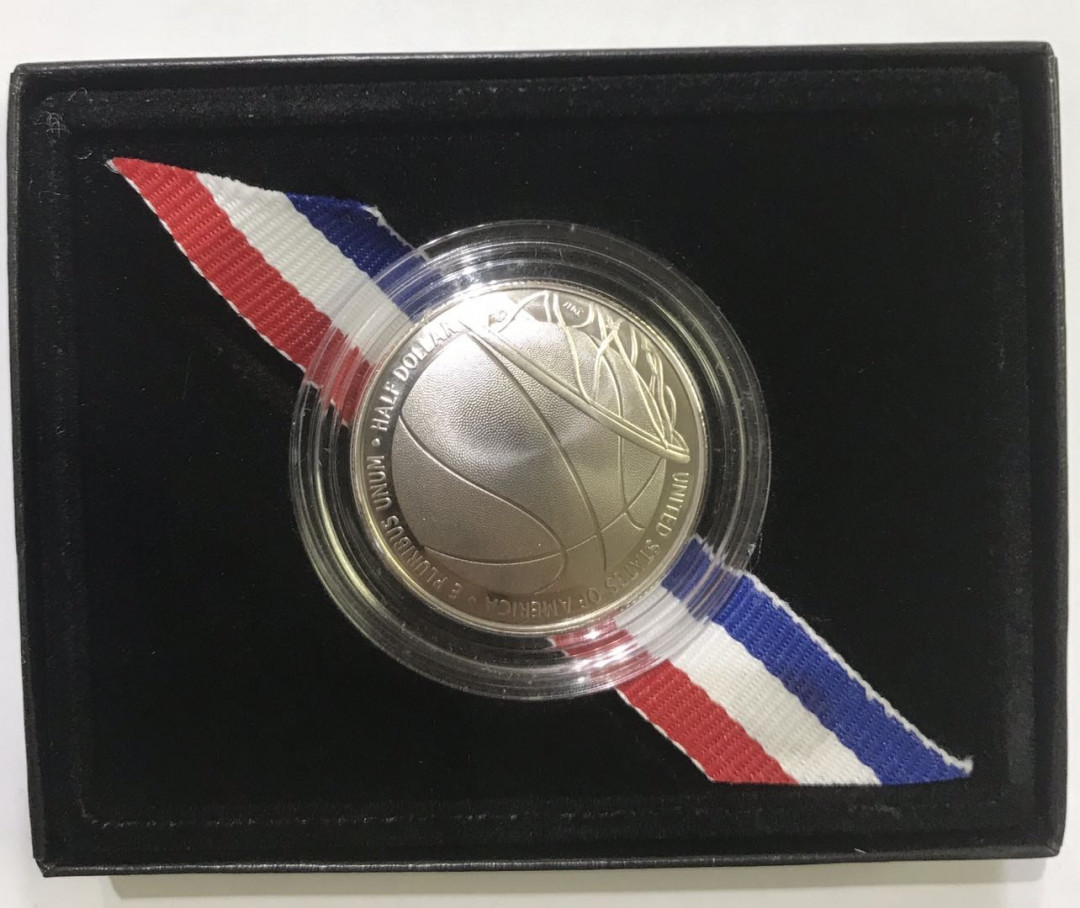 【随心拍&Getcoins】钱币拍卖第六十八期～ 2020年美国篮球名人堂 曲面弧形精制镍币 篮球名人堂镍币
