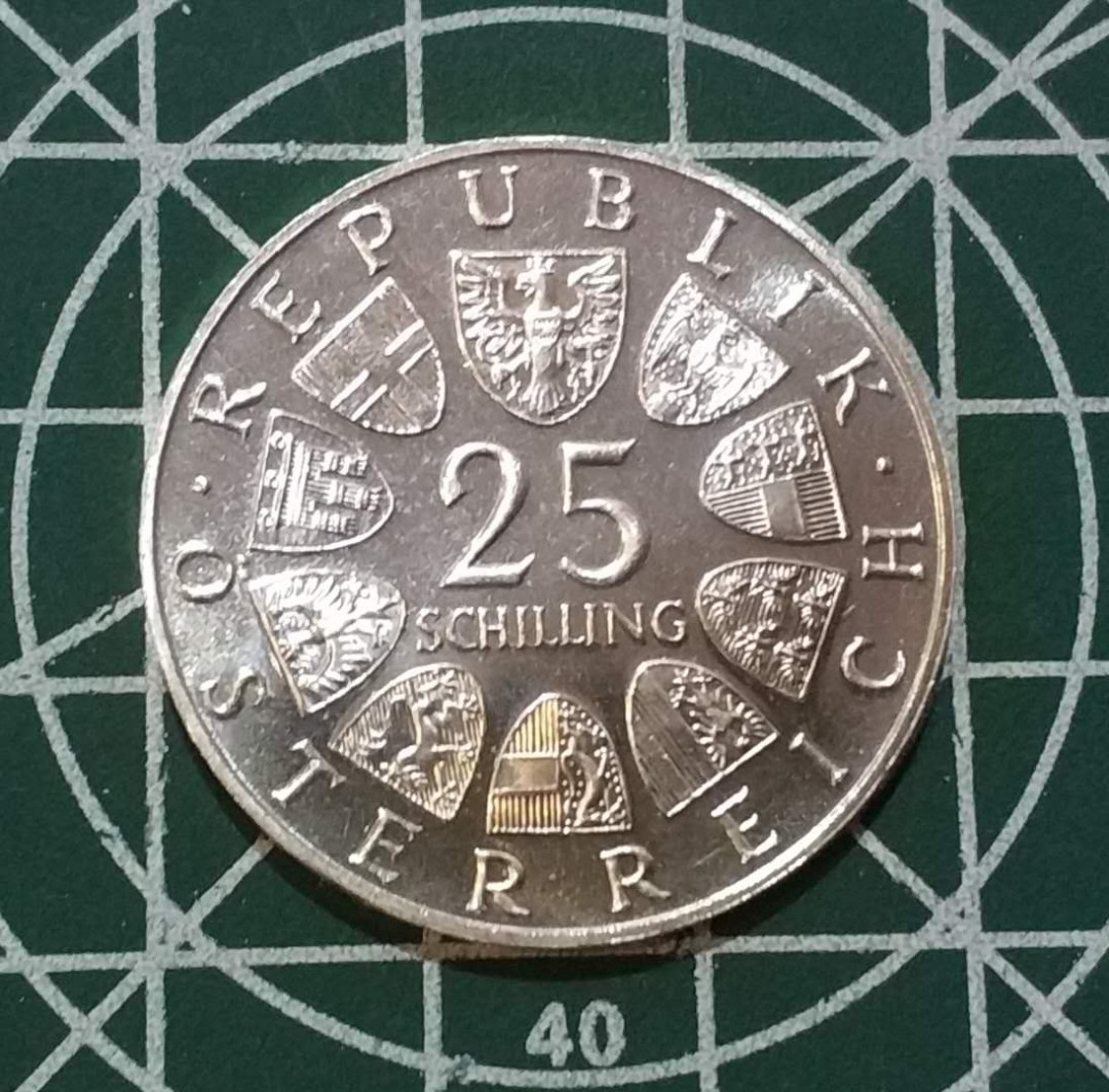 燕姐换藏第三十六拍 1964年奥地利诗人格里尔帕策25先令精制银币