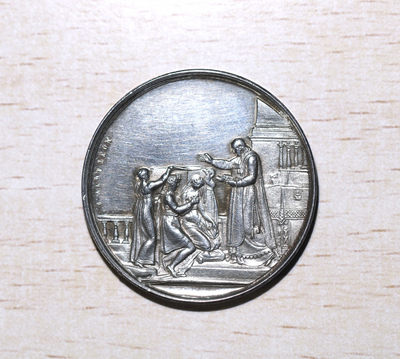 大猫徽章拍卖133期 - 法国🇫🇷银质婚礼纪念章 直径3厘米 重11.7克 美品未使用