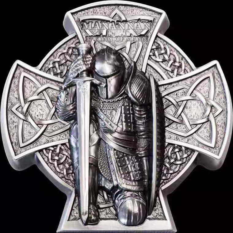 【币观天下】第123场钱币拍卖～ 马恩岛2019年国王玛纳诺麦克列十字勋章型纪念银币