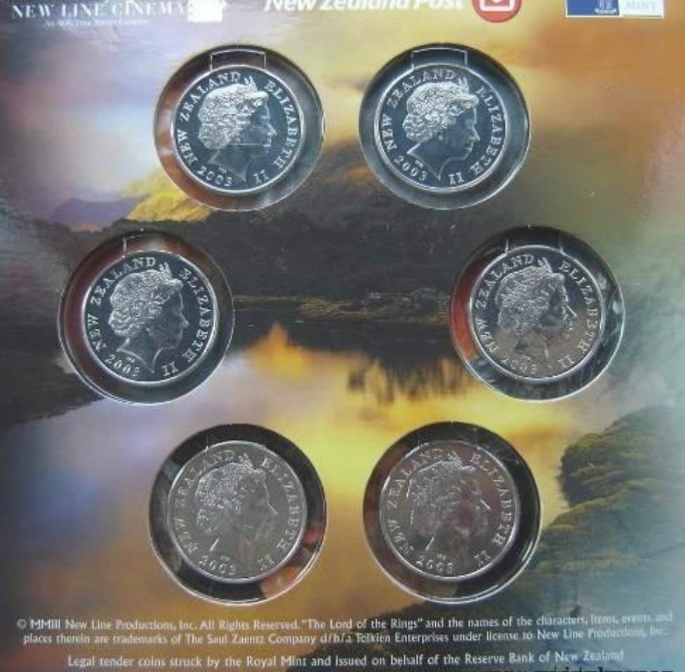 【币观天下】第123场钱币拍卖～ 新西兰2003年《指环王》精装纪念币6枚 